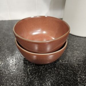 Heaeth And Hand Set of Two Copper Brown Ceramic Mini Bowls
